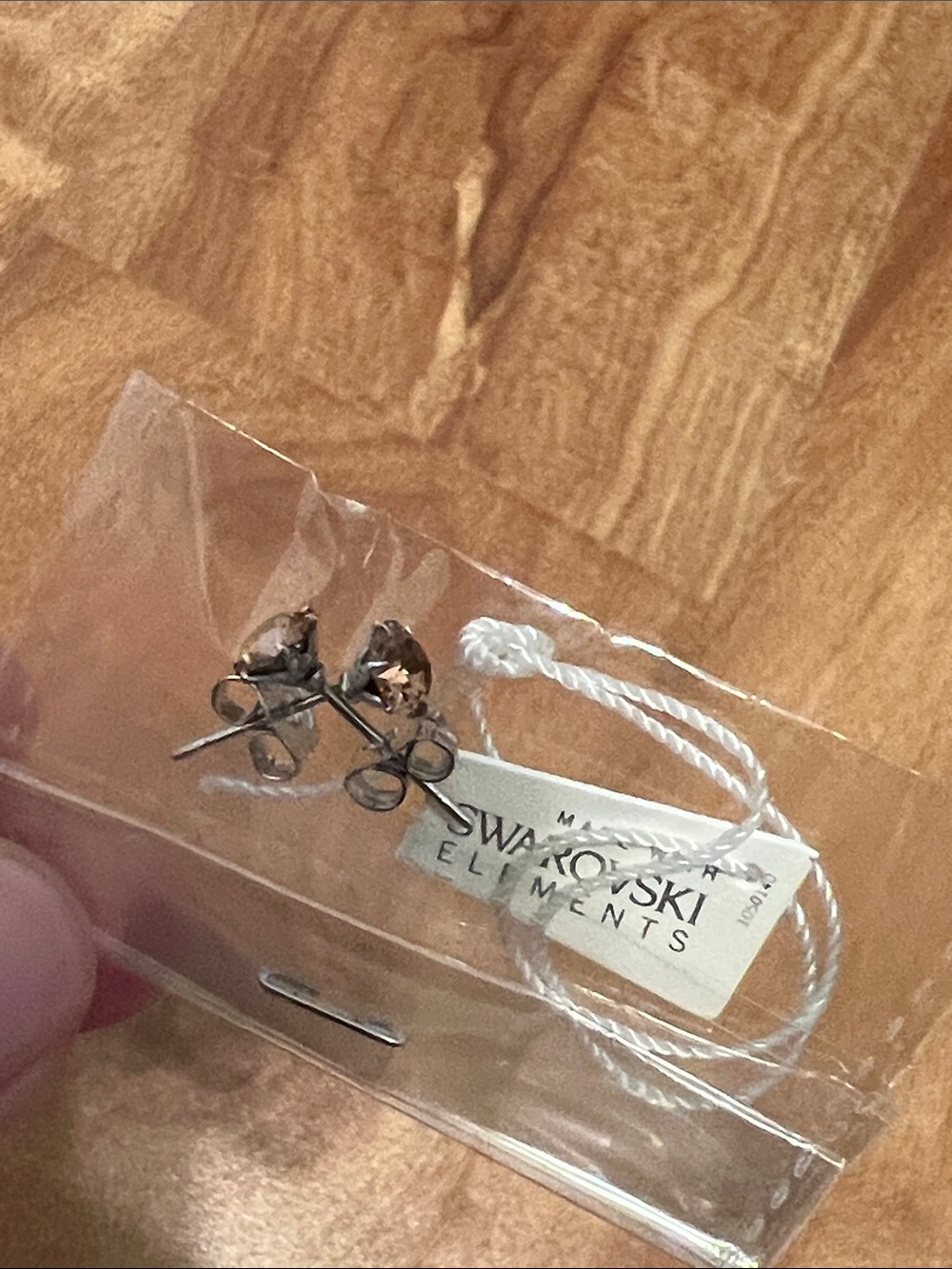 Swarovski Elements Light Brown Crystal Stud Earrings